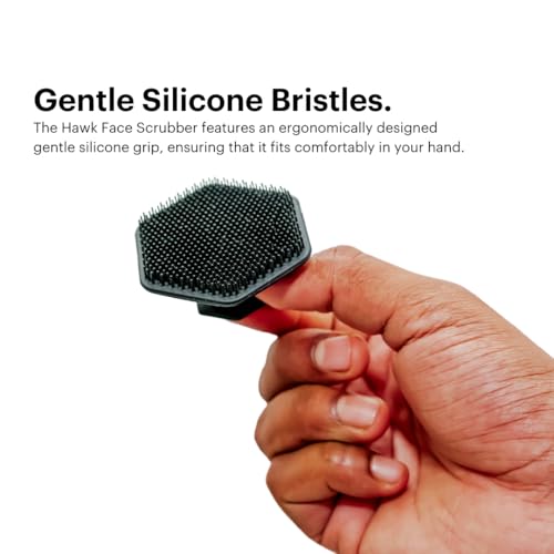 Image of Hawk - Silicone Face Scrubber for Men | Deep Cleansing & Gentle Exfoliation | Hygienic, Fast-Drying & Travel-Friendly Grooming Tool