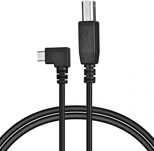 CY 30cm Right Angled 90 Degree Micro USB OTG to Standard B Type Printer Scanner Hard Disk Cable, BLACK RIGHT, 1 Foot - Image 3