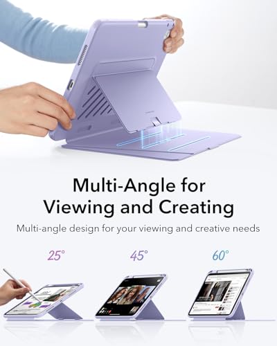 Image of ESR for iPad (A16) 11th Generation Cover, iPad 11th /10th Gen Cover (2025 /2022), Vertical Stand Case, Multi Stand Angles, Ultra-Stable Case with Pencil Holder, Flip Series, Light Purple