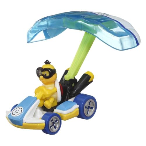 Image of Hot Wheels Mario Kart LAKITU Standard Kart with Cloud Glider Die-Cast Character Car with Glider, Gift for Ages 3 Years Old & Up