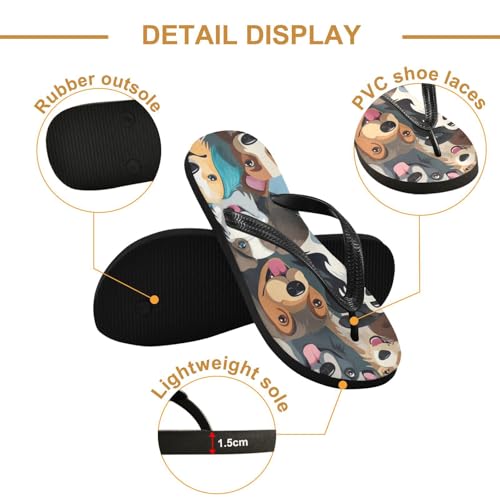 Cute Dog Family Men's & Women's Classical Beach Rubber Sandal Flip Flop Comfortable Slipper 214B25372