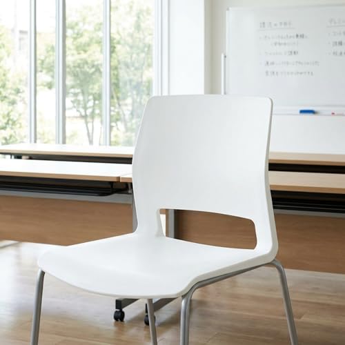 メモ台付き折りたたみ椅子 テーブル椅子一体型 金属メッシュ収納バスケット付き 会議用チェア (ブルー,+ライティングボード+ブックネットワーク) [5]