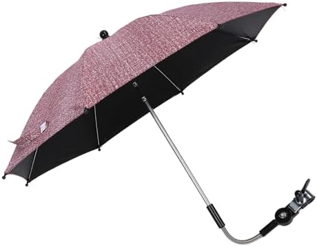 Baby Stroller Umbrella Sun Shade with Windproof Design for Outdoor Use (Denim Red) - 1