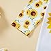 GRNSHTS Newborn Baby Girl Romper Infant Letter Print Bodysuit Sunflower Jumpsuit+Hat+Headband+Gloves Coming Home Clothes Outfits(Sunflower Yellow,Newborn)