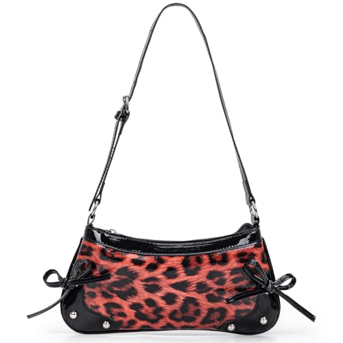 Image of Fashionable Leopard Women's Crossbody Bag Shoulder Bag Clutch Purse- Vintage Chic for Everyday and Formal Occasions - Black