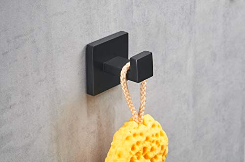 Hiendure 4 Pack Matte Black Robe Hook Wall-Mounted Towel Hook Coat Hanger For Bathroom Bedroom Kitchen #TOP3