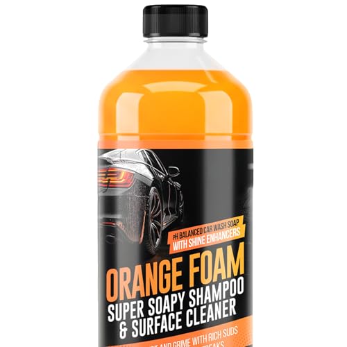 SwiftJet Orange Foam Car Wash Soap – pH Balanced Super Soapy Shampoo & Surface Cleaner – Thick...