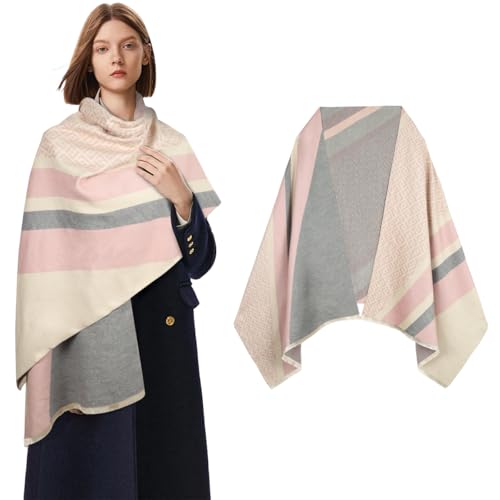 EXTREE Scarfs for Women Pashmina Silky Shawl Wrap for Evening Dressing Blanket Open Front Poncho Cape Aaa-orange