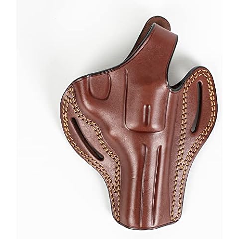 EDS Holster for Smith and Wesson Model 686 Revolver 4 inch OWB Leather Gun Holster (Brown Right Hand) Cover