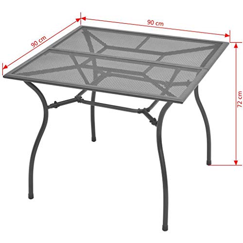Vidaxl Patio Table, Outdoor Dining Table With Mesh Design, Garden Table, Garden Furniture For Front Porch Deck Lawn Backyard Balcony Terrace, Steel #TOP7