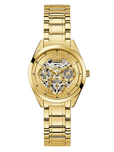 Guess Women Quartz Watch With Stainless Steel Strap, Gold, 16 (Model: Gw0253L2)