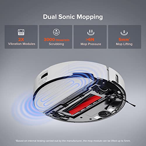 roborock S8 Pro Ultra Robot Vacuum and Mop, Auto-Drying, Self-Washing, Liftable Dual Brush & Sonic Mop, 6000Pa Suction, Self-Refilling, Self-Emptying, Obstacle Avoidance, White (RockDock Ultra Series) - Image 4