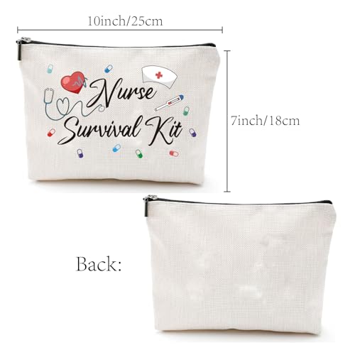 CREATCABIN Kit de sobrevivência de enfermeira bolsa de maquiagem de lona bolsa de maquiagem bolsa de