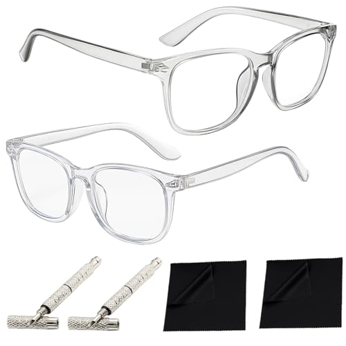 Blaulichtfilter Brille, Blaulichtfilter Brille Herren Und Damen, 6er Set Mit Transparenten Und Grauen Gläsern, Inklusive Schraubendreher Und Brillenputztuch, Ideal Für Bildschirmarbeit, Gaming Und Ler