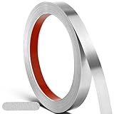 0.4in x 22.97Ft Metal Molding Trim Peel and Stick, Self Adhesive Wall Trim Decorative Mirror Trim for Border, Wall, Mirror Frame, Door, Tile Edge, Furniture Cabinet Tile Edge Moulding