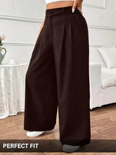 Image of GRECIILOOKS Trousers for Woman | Womens High Rise High Waist Flared Korean Style | Formal Pant for Women Office Wear| Track Pants for Womans Elegant for College & Events (Available in Plus Size)