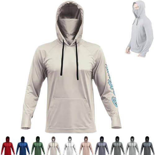 Men's UPF 50+ Sun Protection Hoodie, Long Sleeve Sun Shirt Men, Camisas Manga Larga De Trabajo Para Hombre Construccion