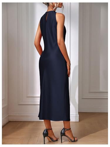 Floerns Women's Elegant Sleeveless Crew Neck Maxi Dress Slit Cocktail Tank Dress3