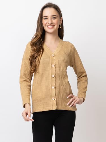 Image of Women's Warm Woolen Cardigan - Stylish Full Sleeve Knitwear for Winter, Cozy & Elegant Sweater