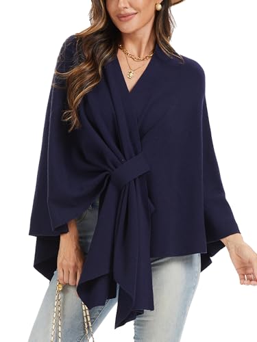 Spicy Sandia Shawl Wraps for Women Knit Poncho Travel Scarf Elegant Ruana Cape Sweater for Fall Winter4