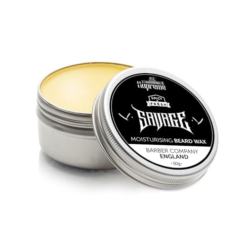 Bartwachs Herren (50g) – Savage Inspired | Frisch & Würziger Duft | BARTSTOPPEL SUPREME COMPANY | Beard Balm für Perfektes Bartstyling