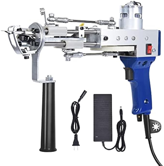Tufting Gun, Electric Carpet Weaving Flocking Machine Handheld Knitting Rug Gun Machine Starter Kit 100V-240V 7-19mm