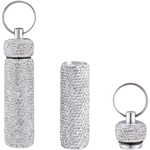Image of GORGECRAFT Rhinestone Needle Storage Box Small Sewing Needle Storage Box Silver Aluminium Alloy Bling Platinum Container Pocket Box Portable Sewing Pin Case for Store Needle Embroidery Tools