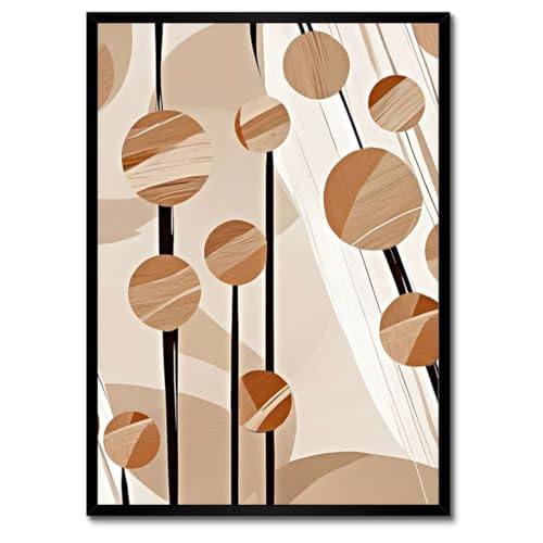 Cadre blanc poster beige 50 x 70 cm pour illuminer un coin sombre