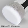 Brocha de Maquillaje y Base, Herramienta Mezcladora de Microfibra | Kabuki plano de doble punta para base + brocha angular para corrector. Cerdas de microfibra de cristal 4