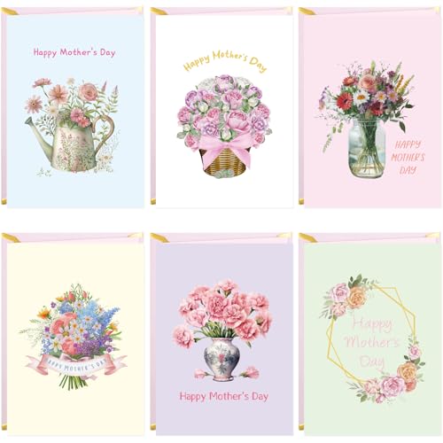 ceiba tree Happy Mother’s Day Cards with Envelopes and Stickers Floral Mothers Day for Mother Mom 24 Pack Gifts Message inside 5 X 7 inch