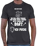 HARIZ Herren T-Shirt Mein Arzt Sagte Dart Darten Dartscheibe Sport Fun Trikot Inkl. Geschenk Karte Dunkel Grau XXL