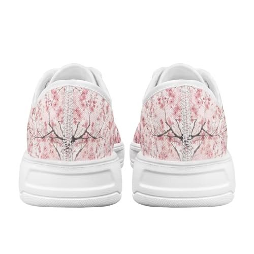 Cherry Blossoms Canvas Shoes for Women Classic Low Top Sneakers Fashion Slip on Work Shoes for Daily Walks3