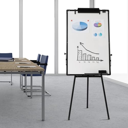 Pizarra blanca magnética con soporte de 90 x 60 cm, altura ajustable, soporte portátil de limpieza en seco, para escuela, oficina y hogar