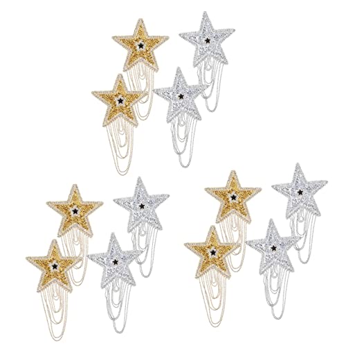 VILLCASE 3 Sätze Strass-patch Mit Quaste Randbereich Glitzeraufkleber Flecken Stickereiapplikationen Patches Für Rucksack Dekorative Hutaufnäher Top-patches Etikett Strasssteine 4 Stück * 3