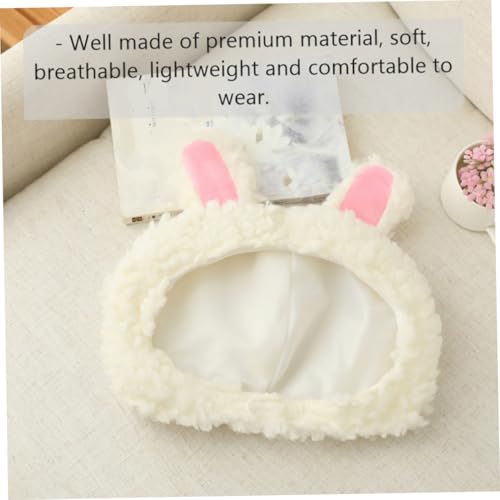 Fashion Ear Plush Beanie Hat for Women Creative and Comfortable Accessory for Casual Wear and Holiday Parties White4