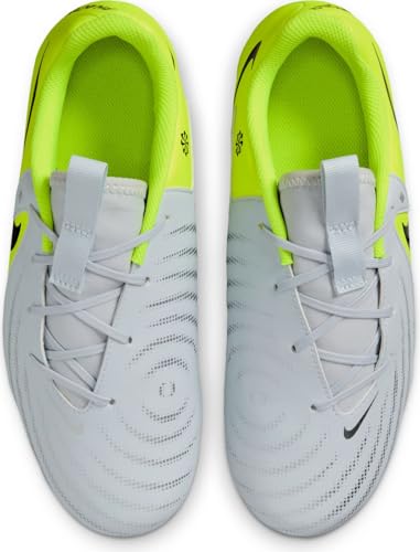 Nike Jr. Phantom GX 2 Academy Little/Big Kids' MG Low-Top Soccer Cleats (FD6722-003, Metallic Silver/Volt/Black)4