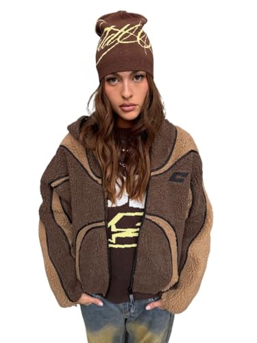 Men's Fashion Lamb Wool Zipper Hoodie Street Wear Long Sleeve Sweatshirt with Pocket