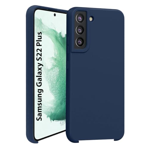 Image of LIRAMARK Liquid Silicone Soft Back Cover Case for Samsung Galaxy S22 Plus (Midnight Blue)
