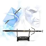 Spada da Witcher - Geralt of Rivia Spada d'argento Spada Tagliacarte con supporto 21 cm Sp...
