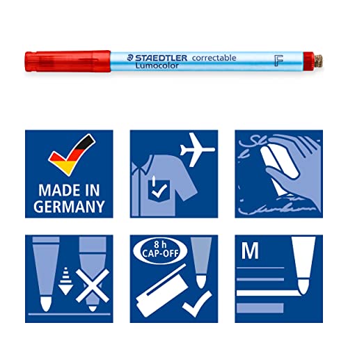 Feutres non-permanents Staedtler Lumocolor Correctable effaçables à sec pointe fine assortis F - 6