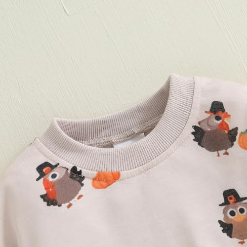 Toddler Baby Girl Thanksgiving Outfit Turkey Letter Printed Long Sleeve Dress Mesh Tulle Clothes4