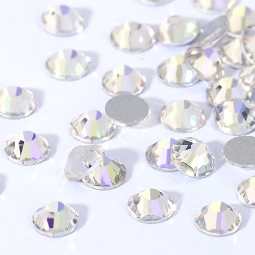 Image of Rhinestones Glass Rhinestones for Crafts Nail rhinestones Flatback Nail Gems and Rhinestones for Nails Art Makeup Bags Shoes Decoration DIY(1440pcs, SS16, Moon Night)