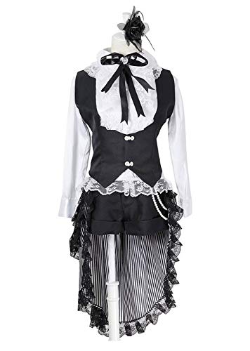 シエル　ファントムハイヴ　コスプレ衣装 コスプレ衣装 黒と白 フリル付き Amazon.co.jp: 【ラベンダー】 コスプレ衣装 シエル Ciel 黒ゆり