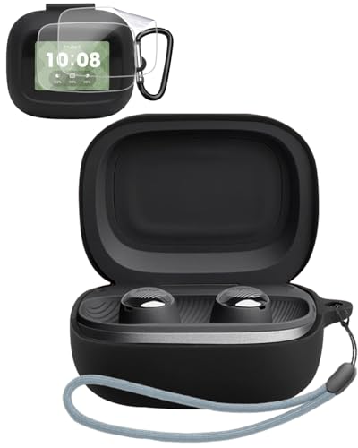 For JBL LIVE BUDS 4 �P�[�X YAJOJO ���C�����X �C���[�z�� �[�d�P�[�X�J�o�[ �J���r�i�E�L�[�`�F�[���t�� �V���R���ی�P�[�X �����h�~ �ϏՌ� �h�o �L�Y�h�~ �w��h�~ JBL LIVE BUDS 4 �Ή�(�u���b�N)