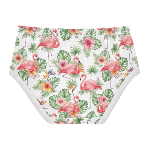 Joisal Pink Flamingos Leaves Flowers Girls Underwear Toddlers 2t Cotton Little Girl Panties Artistic Kids Briefs Undies2