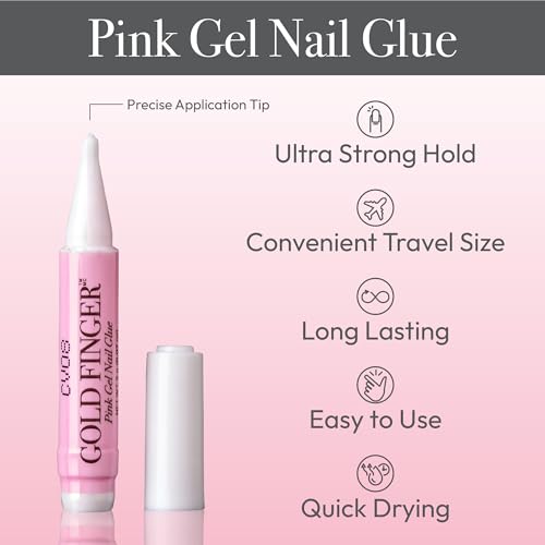 Goldfinger Professional Nail Glue - Super Strong, Fast-Drying, Long-Lasting, Easy Application, Perfect for Acrylic & Press-On Nails, Quick Repair, Pack of 5