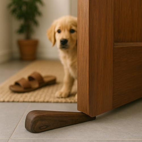 Image of Solid Wood Door Stopper -Set of 2