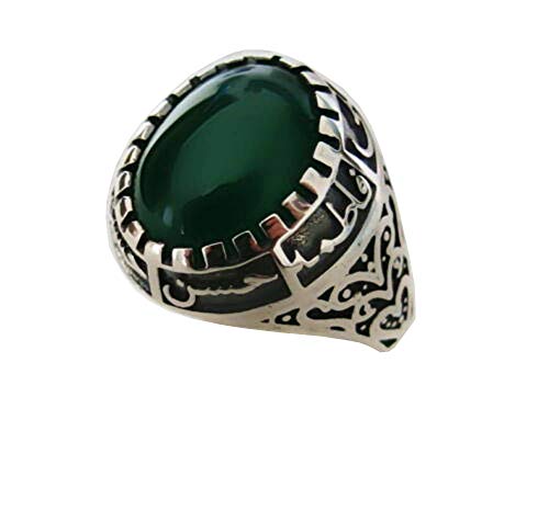Bague Ahlul-bayt argent 925 véritable qui ne ternit pas avec agate