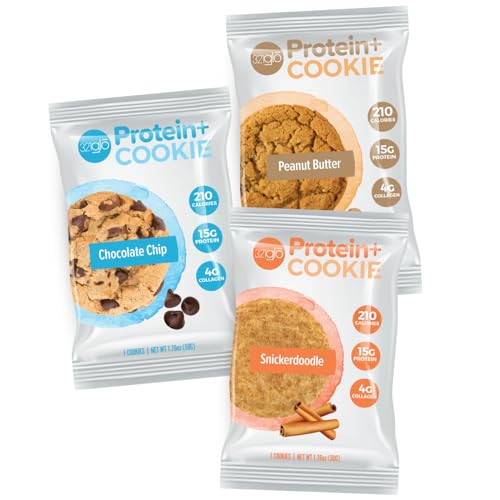 321glo Protein+ Cookies High Protein, Soft Baked Cookie with Collagen 15g Protein On the