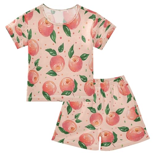 senya Short Sleeve Pajamas Sets Summer Cotton Sleepwear Pink Peach